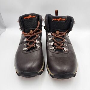 Goodyear‎ Ontario Men's Hiking Boots Dark Brown Leather Lace Up Size 7 US